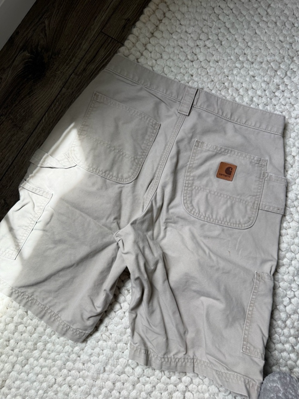 Carhartt Men's Light Tan Cargo Work Shorts with Utility Pockets